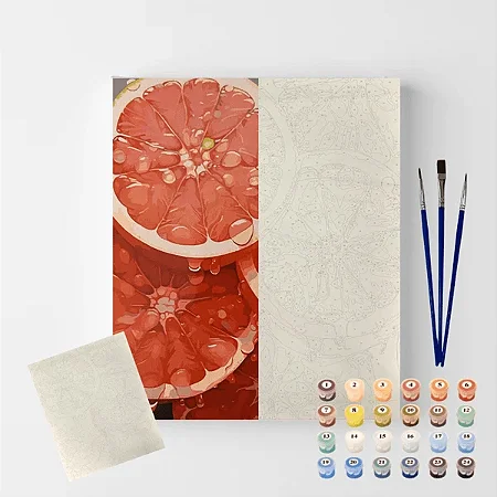 Tela Numerada 40X50cm - Laranjas - Arte Terapia