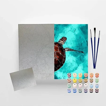 Tela Numerada 40X50cm - Tartaruga - Arte Terapia