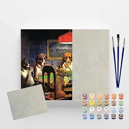 Tela Numerada 40X50cm - Noite de Jogos - Arte Terapia