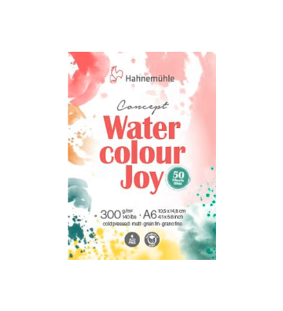 Bloco Aquarela Concept Joy 300 g/m² 50 Folhas Textura Fina - Tamanho A6