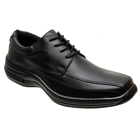 Sapato Casual Masculino Preto Confort Macio Couro Legítimo Numeração 33 ao 46