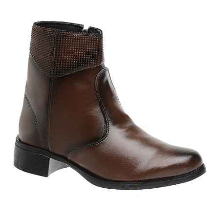 Bota Feminina Cano Curto Marrom SLZ