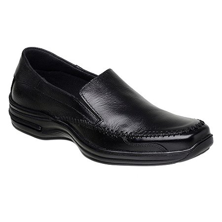 Sapato Masculino Confortável Couro Preto Torani SLZ