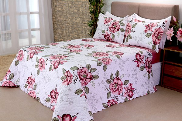 Cobreleito Bouti Garden Queen Amapola 03 peças