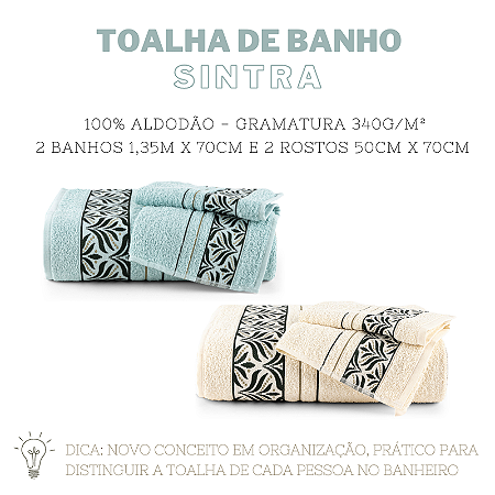 JOGO DE BANHO SINTRA 4 PEÇAS - Cor:Marine e Nude (Azul Claro e Nude)
