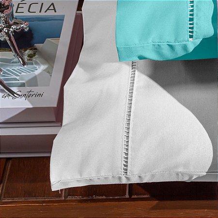 Fronha Avulsa 70cm x 50cm 1 Peça Paris 100% Algodão Percal 150 Fios Cor:Branco