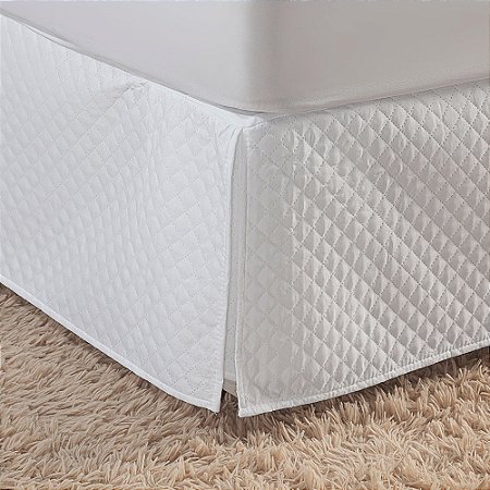 Saia Para Box de Colchão Casal Padrão 1 Peça Matelada 100% Poliéster - Branco