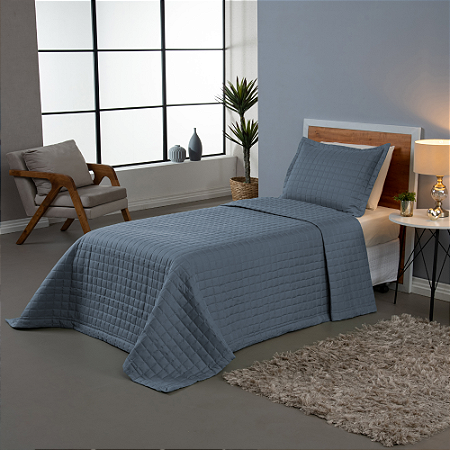 Kit Cobre Leito Matelado Copacabana 2 Peças Solteiro 100% Poliéster Micropercal 300 Fios