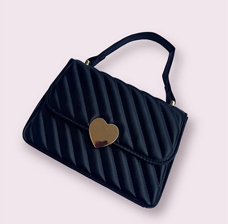Bolsa Transversal Matelassê - Cor Preto, Couro Sintético - Modelo Paris