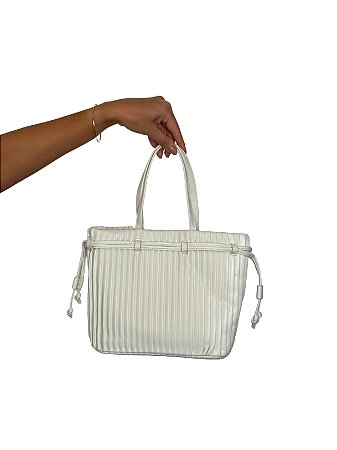 Bolsa Tote - Cor branco, Couro Sintético - Modelo Olga