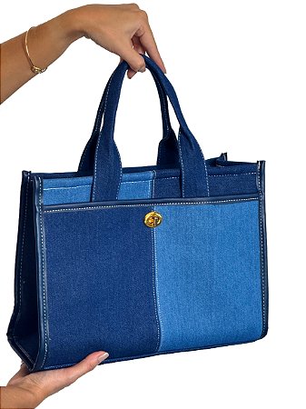 Bolsa Tote Denim - Cor azul escuro, Jeans - Modelo Dalila