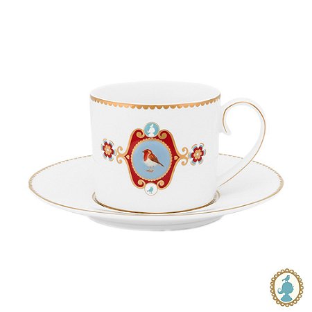 Xícara de Chá Medallion Branco - Love Birds