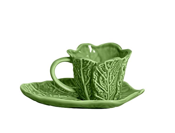 Xícaras de chá Couve Verde