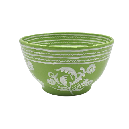 Cachepot Shabby P verde c/ flor branca
