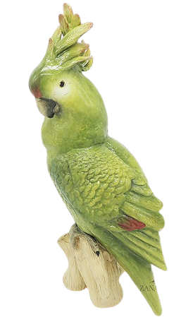 Calopsita G verde no tronco