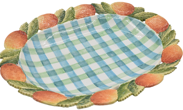 TRAVESSA OVAL DE LARANJA XADREZ