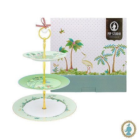 Prato p/ Doces 3 Andares Verde - Jolie