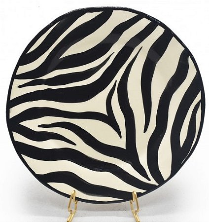 PRATO SOBREMESA AMASSADO PELE DE ZEBRA