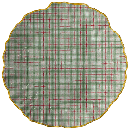 Sousplat Xadrez verde com ouro
