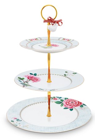 Prato p/ Doces 3 Andares Branco - Blushing Birds