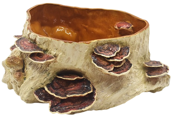 Centro de mesa tronco G com aplicação de Cogumelos