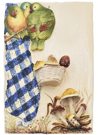 Placa com aplicação de Cogumelos