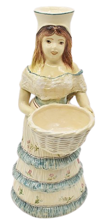 Porta vela de mulher com cesto