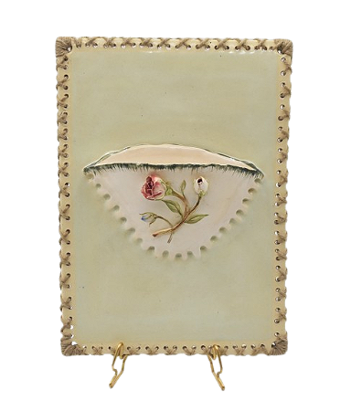 Placa com vasinho e rosas