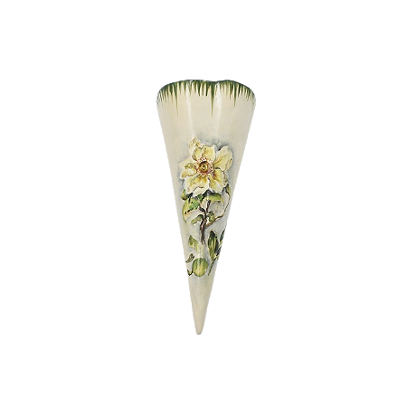Cone M de parede com desenho de rosa mosqueta
