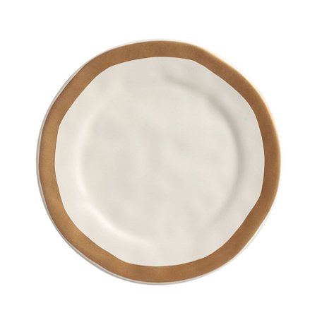 PRATOS SOBREMESA BEGE C/ FILETE AMASSADO