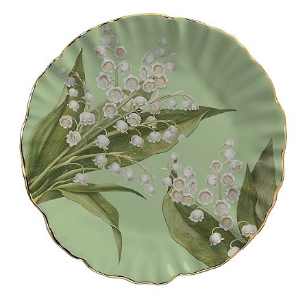 PRATO SOBREMESA LILY OF THE VALEY TURQUESA