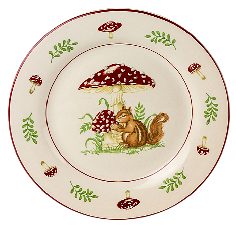 PRATOS RASOS ESQUILO COM COGUMELO