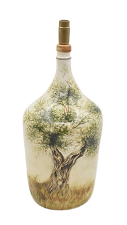 BASE DE ABAJUR MINI GARRAFAO COM DESENHO LINHA PUGLIA