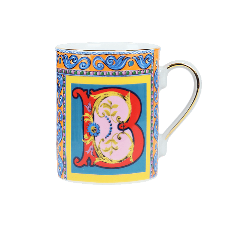 Caneca porcelana letra B ORTIGIA