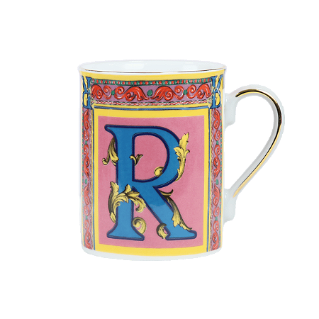 Caneca porcelana letra R ORTIGIA