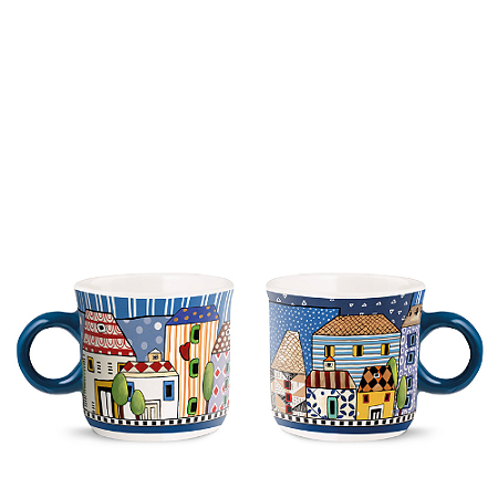 SET C/ 2 XICARAS ESPRESSO AZUL PAESE MIO