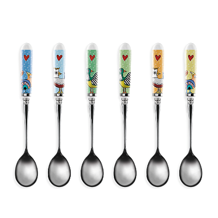 SET 6 COLHERES CHA COCORICO