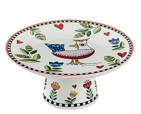 PRATO BOLO COM PE LARANJA COCORICO