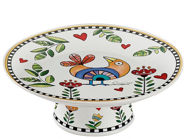 PRATO BOLO COM PE AMARELO COCORICO