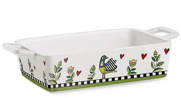 ASSADEIRA RETANGULAR VERDE COCORICO