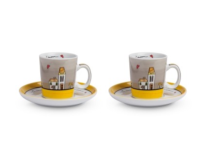 SET 2 XÍCARAS ESPRESSO/PIRES AMARELA LE CASETTE