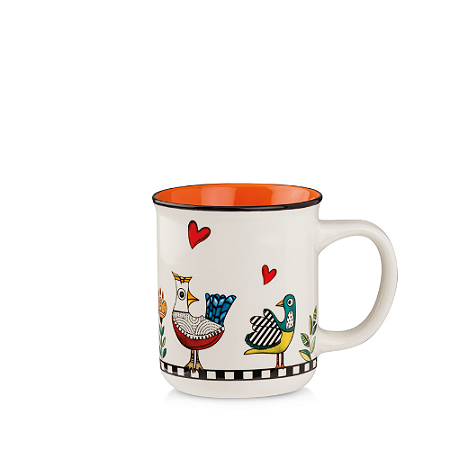 CANECA LARANJA COCORICO