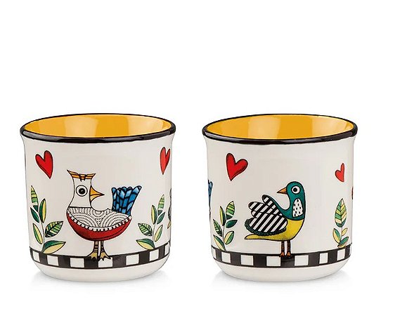 SET 2 COPOS ESPRESSO AMARELO COCORICO
