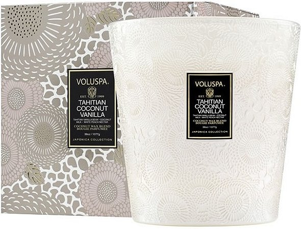 VELA VASO PEDESTAL 3 PAVIOS +80H TAHITIAN COCONUT VANILLA