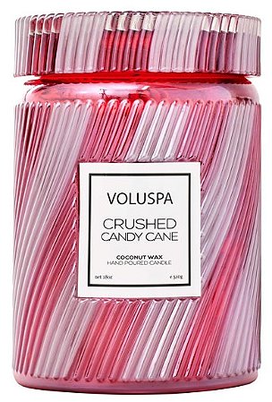 VELA POTE VIDRO G TAMPA CRUSHED CANDY CANE