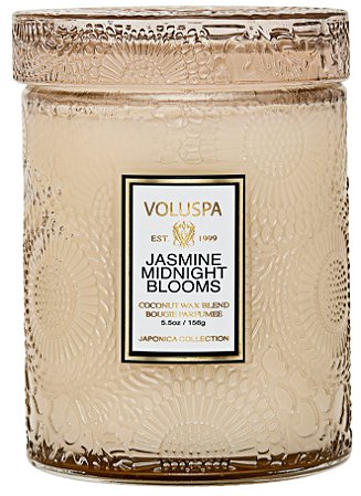 MINI VELA POTE VIDRO 50H RELEVO JASMINE MIDNIGHT BLOOMS