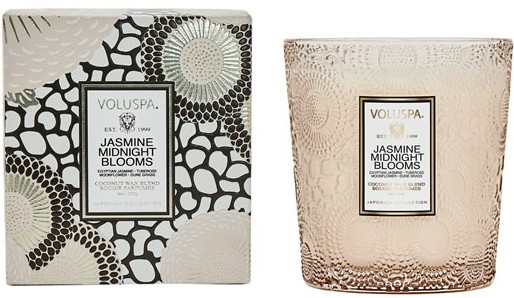 VELA COPO VIDRO CLASSICO 60H JASMINE MIDNIGHT BLOOMS