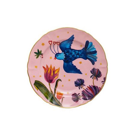 Prato Sobremesa Floral Vintage