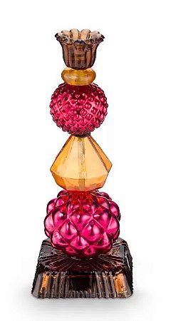 Castiçal de Vidro Bead Vermelho/Amarelo 23,5 - Home Accessories