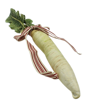 ENFEITE DE MESA NABO COM LAÇO LISTRADO